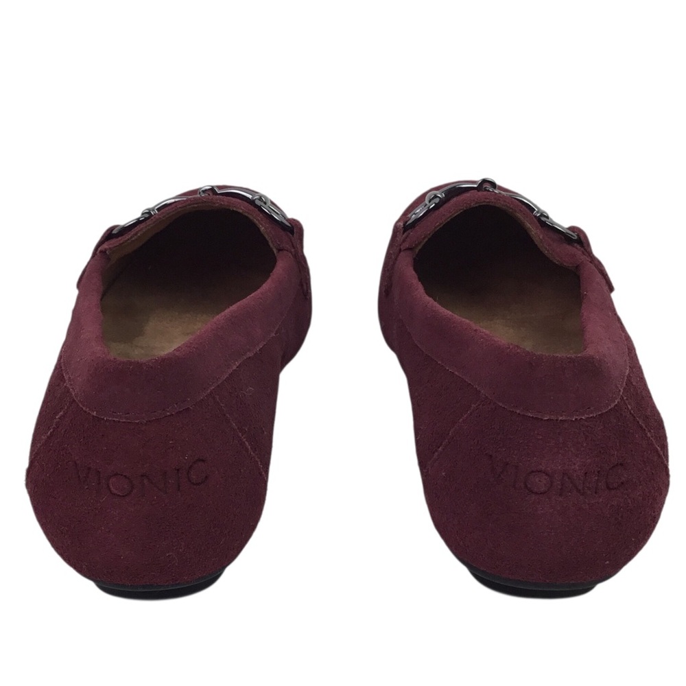 NWOT Vionic Bibiana Suede Slip On Horsebit Loafers Burgundy - Picture 8 of 13